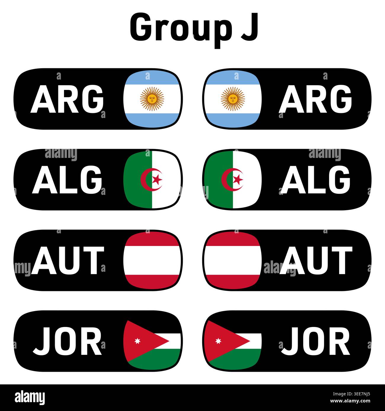 World Football 2026 national flags and country codes participating ...