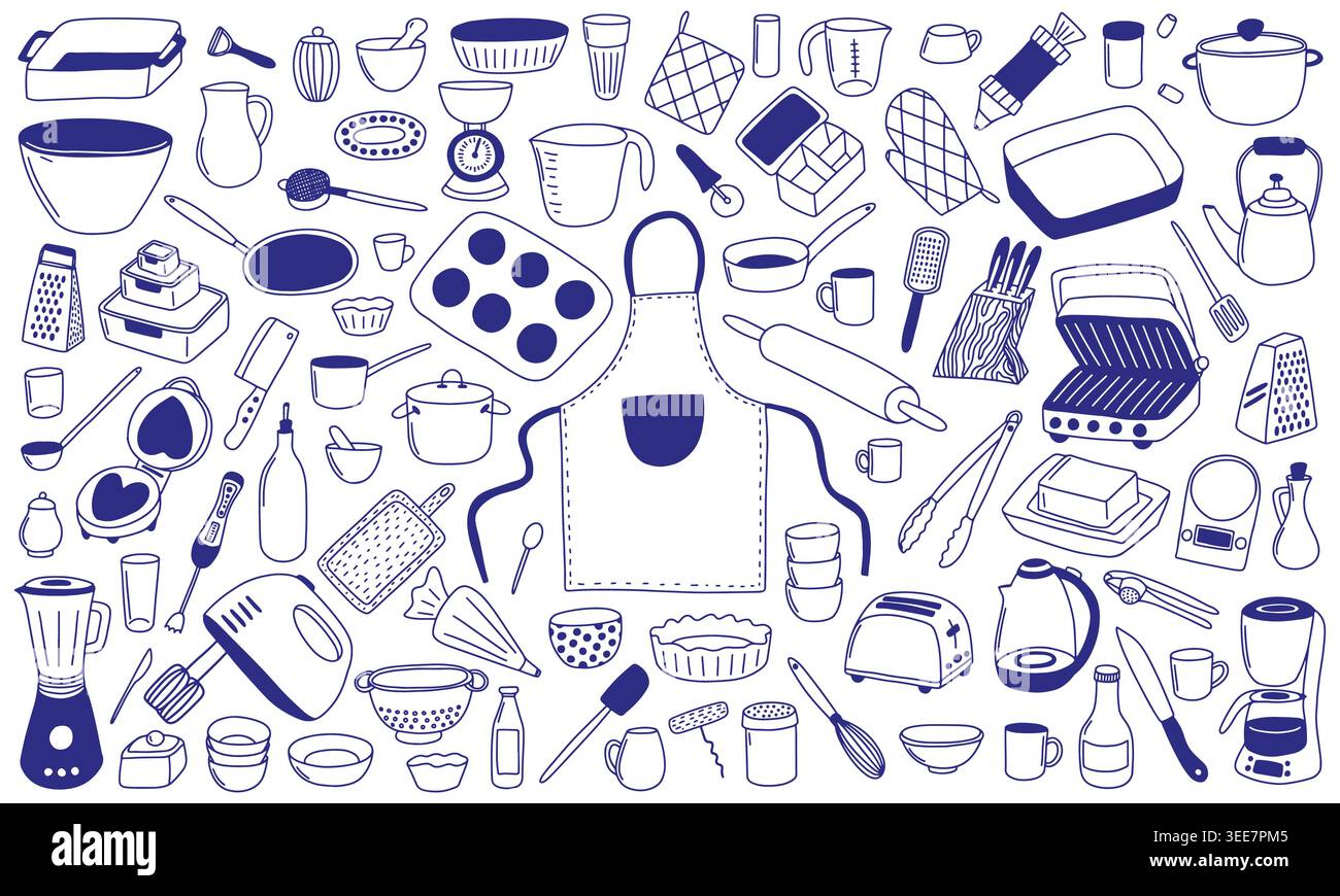 Kitchen Utensils and Cooking Tools Vector Set Stock Vector
