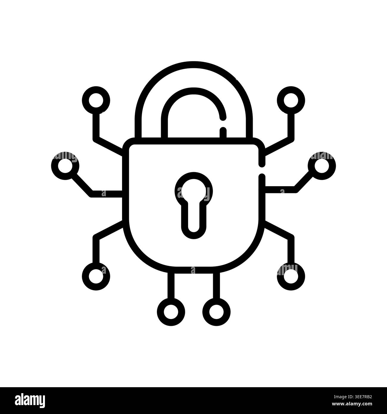 lock color line icon. Vector isolated element. Editable stroke. Stock Vector