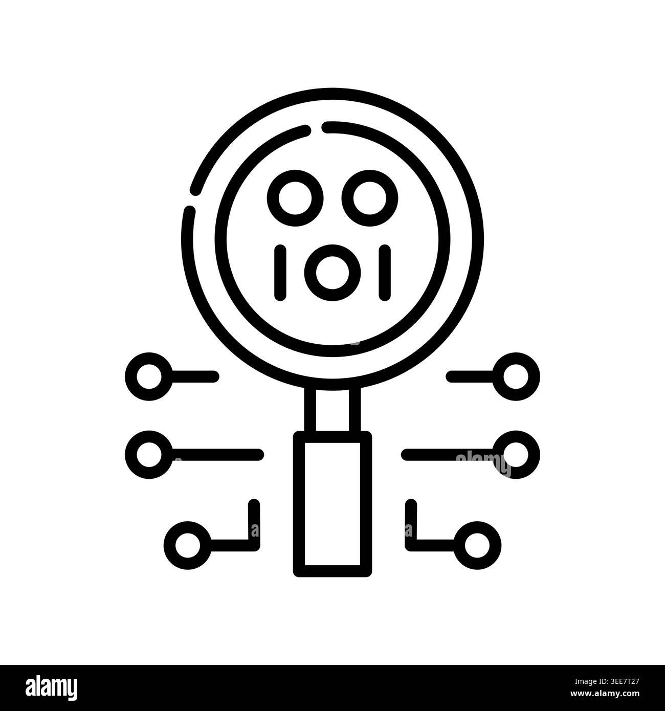 virus scan color line icon. Vector isolated element. Editable stroke. Stock Vector