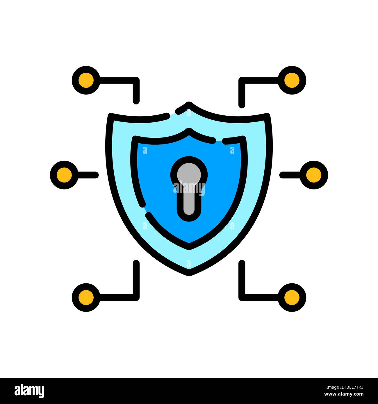 encryption color line icon. Vector isolated element. Editable stroke. Stock Vector
