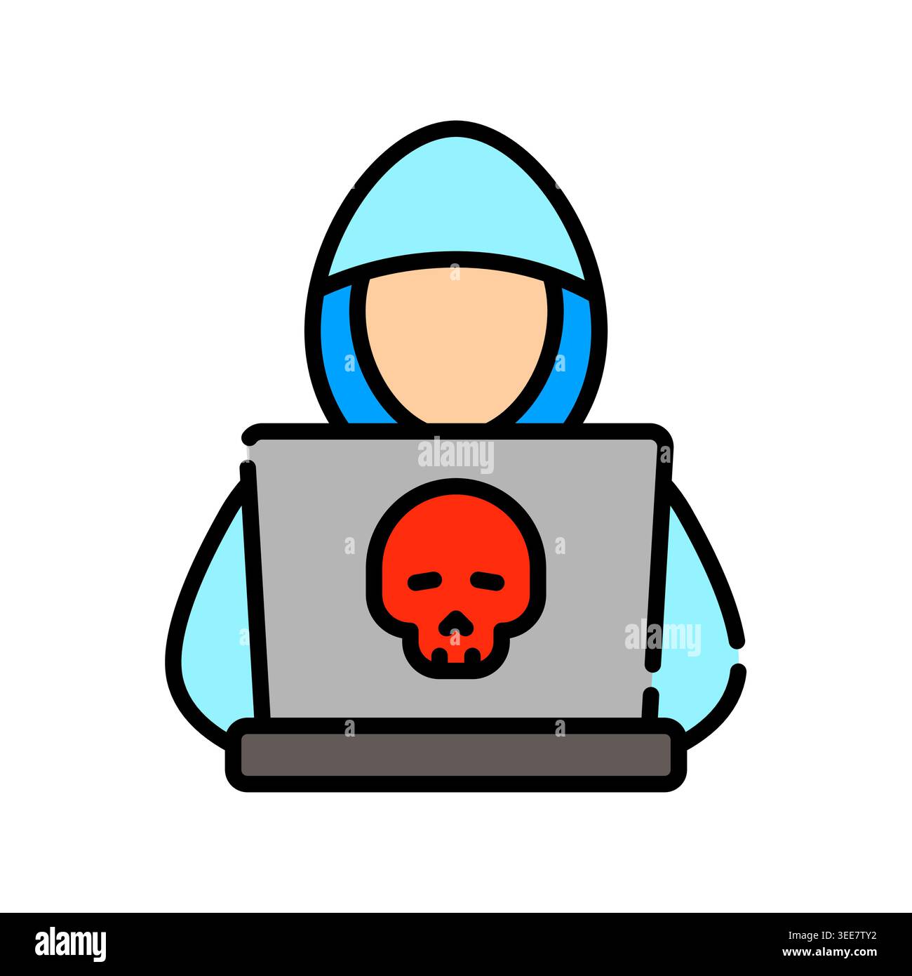 hacker color line icon. Vector isolated element. Editable stroke. Stock Vector