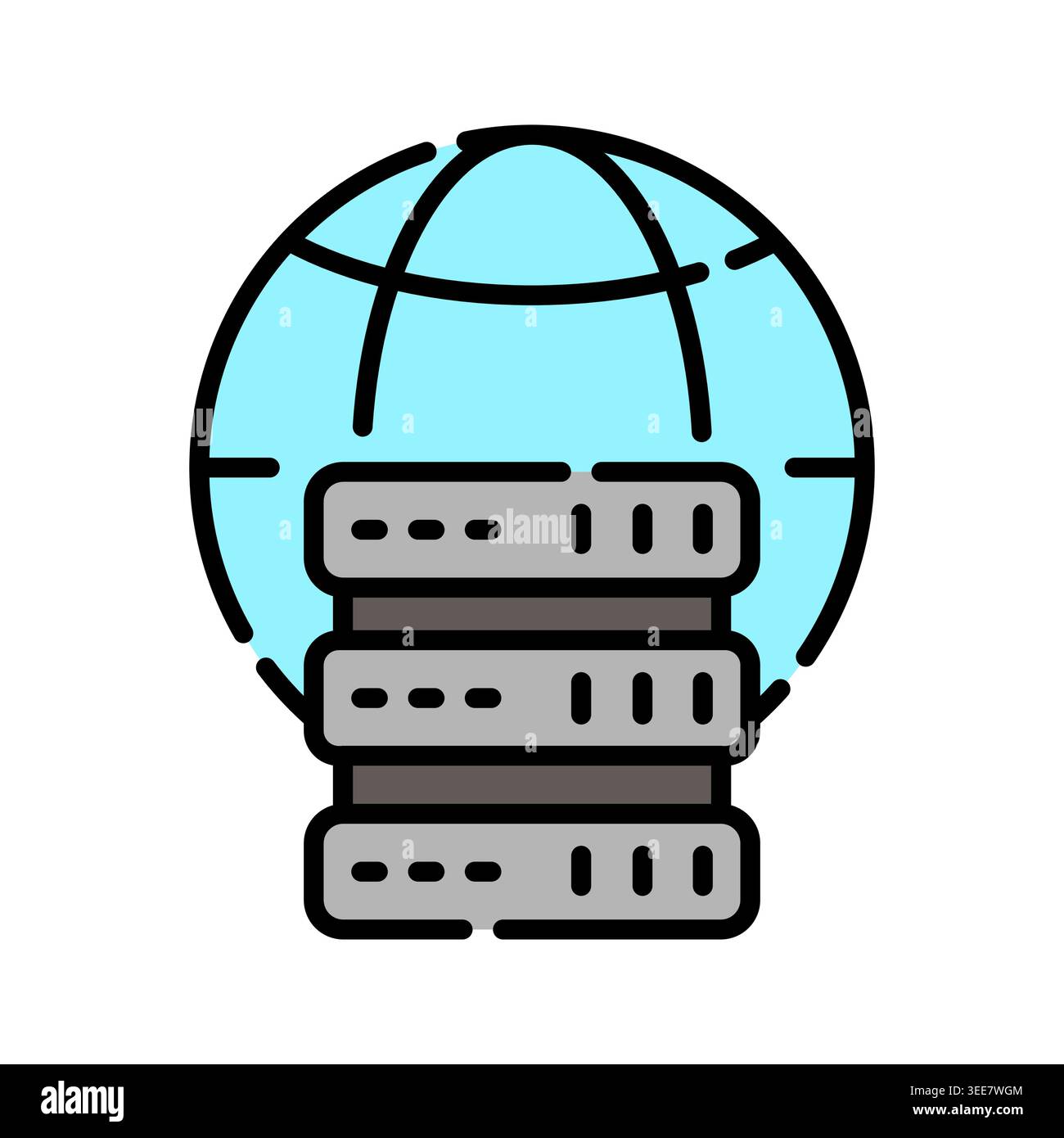 server color line icon. Vector isolated element. Editable stroke. Stock Vector