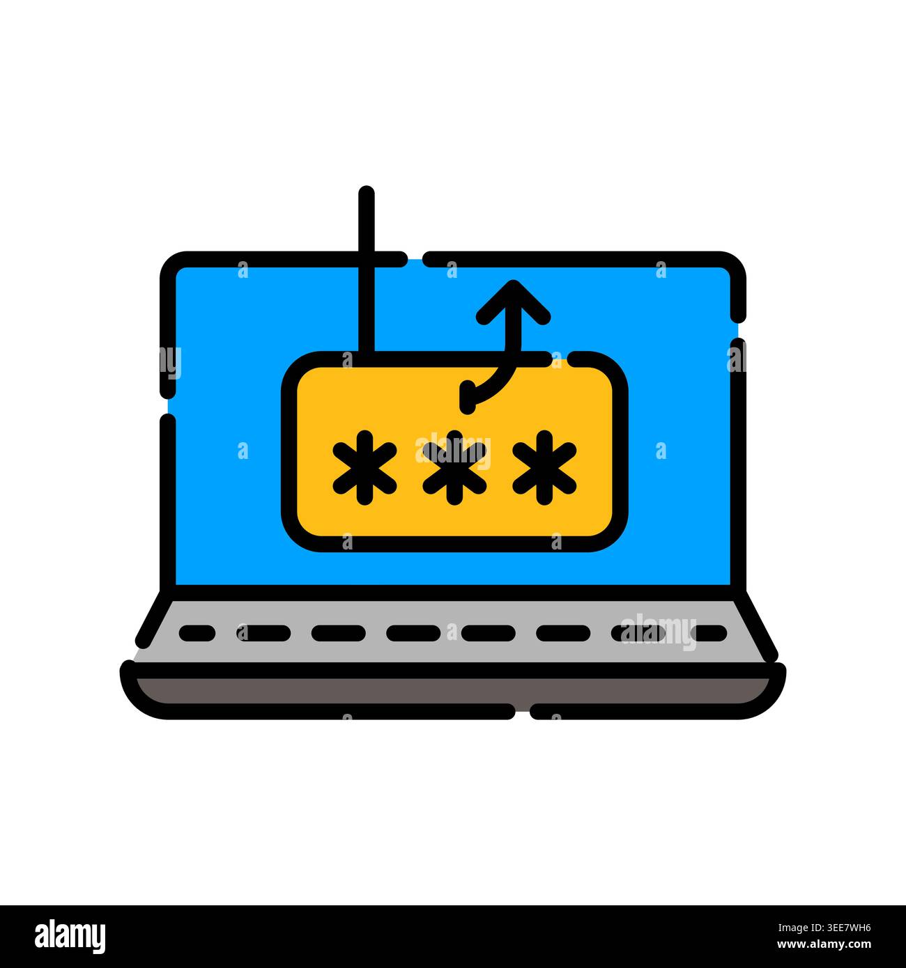 phishing color line icon. Vector isolated element. Editable stroke. Stock Vector