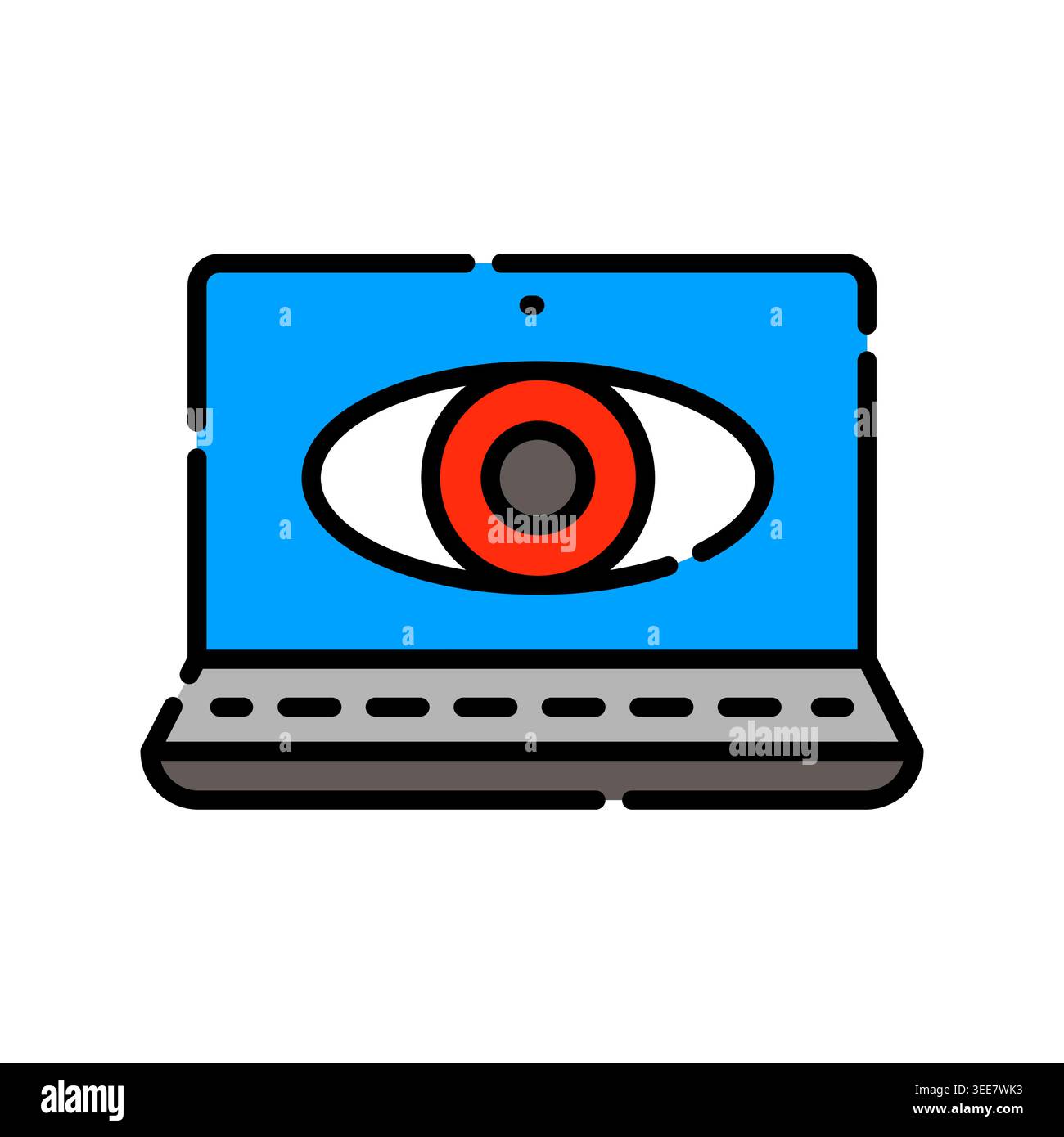 spyware color line icon. Vector isolated element. Editable stroke. Stock Vector