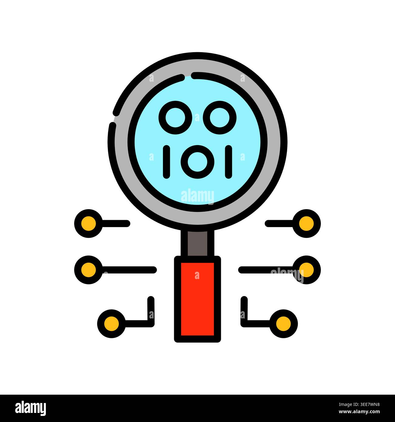 virus scan color line icon. Vector isolated element. Editable stroke. Stock Vector