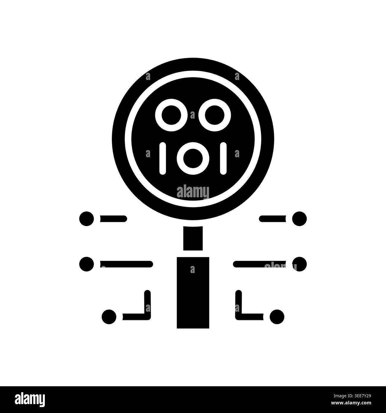 virus scan color line icon. Vector isolated element. Editable stroke. Stock Vector
