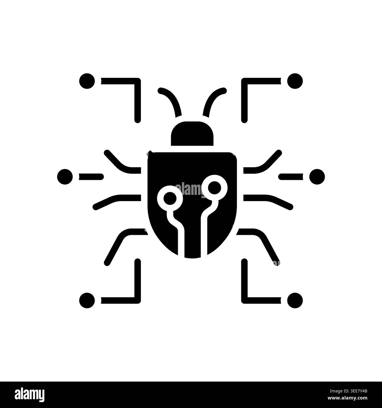 virus color line icon. Vector isolated element. Editable stroke. Stock Vector