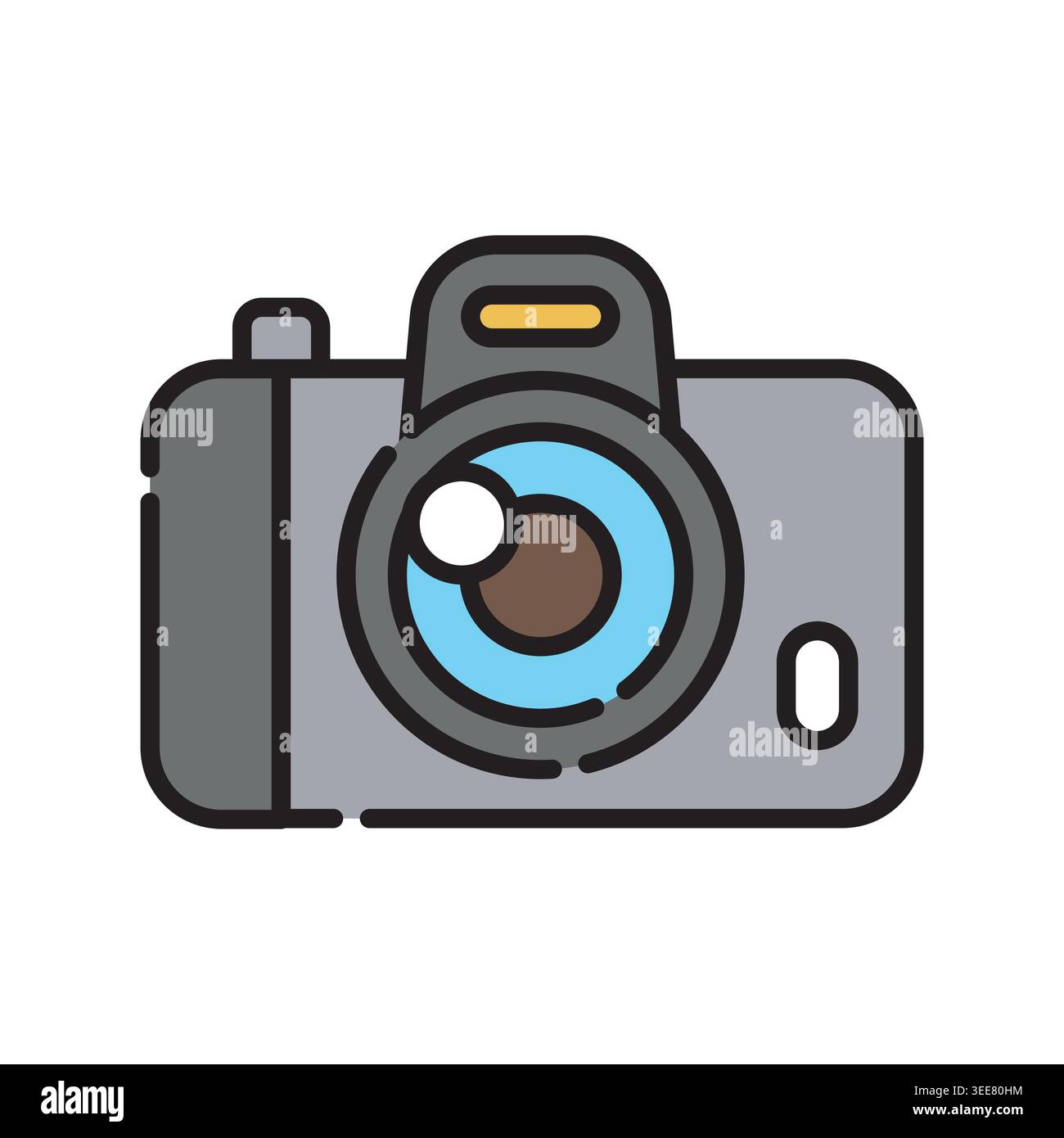 camera color line icon. Vector isolated element. Editable stroke. Stock Vector