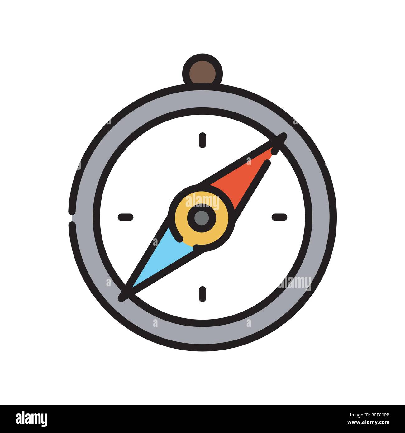 compass color line icon. Vector isolated element. Editable stroke. Stock Vector