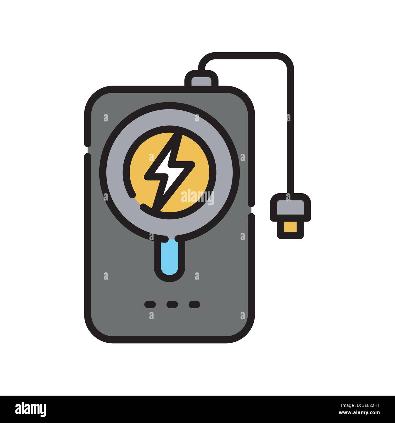 power bank color line icon. Vector isolated element. Editable stroke. Stock Vector
