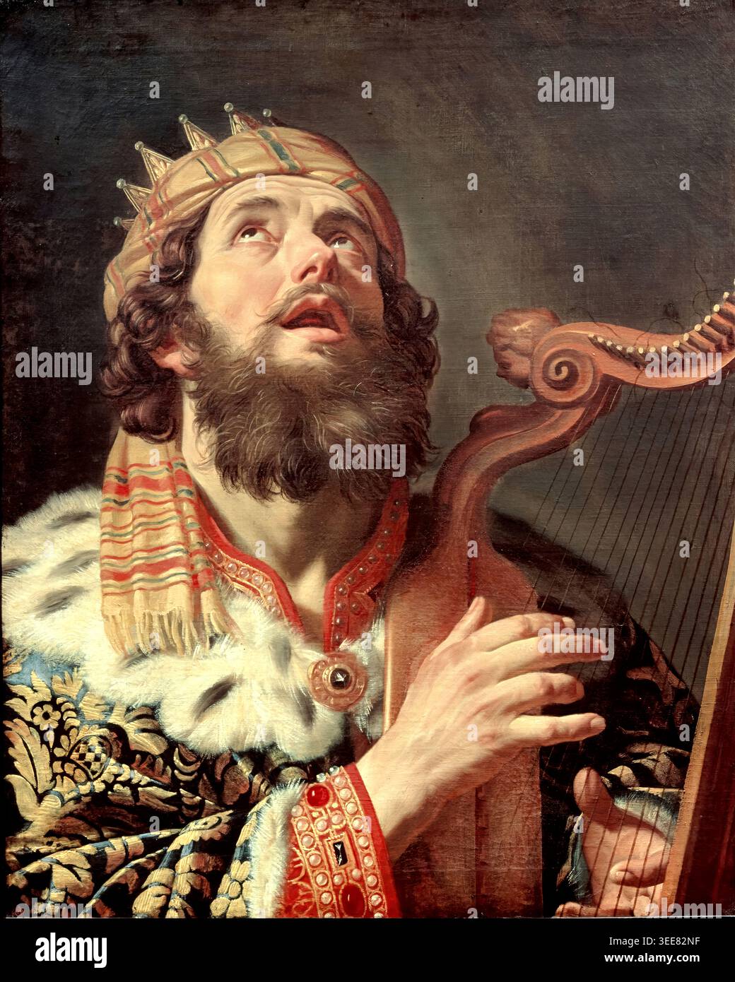 King david playing the harp hi-res stock photography and images
