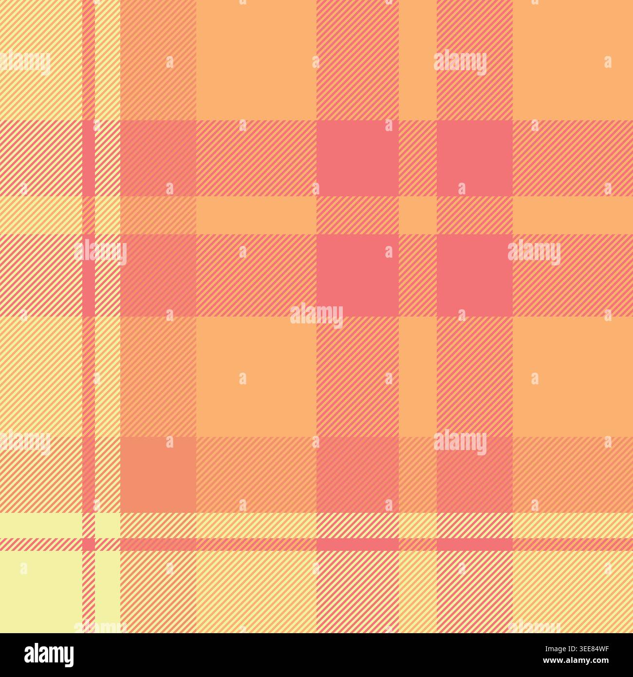 Luxury textile background tartan, iconic texture plaid vector. India seamless check pattern fabric in orange and red colors palette. Stock Vector