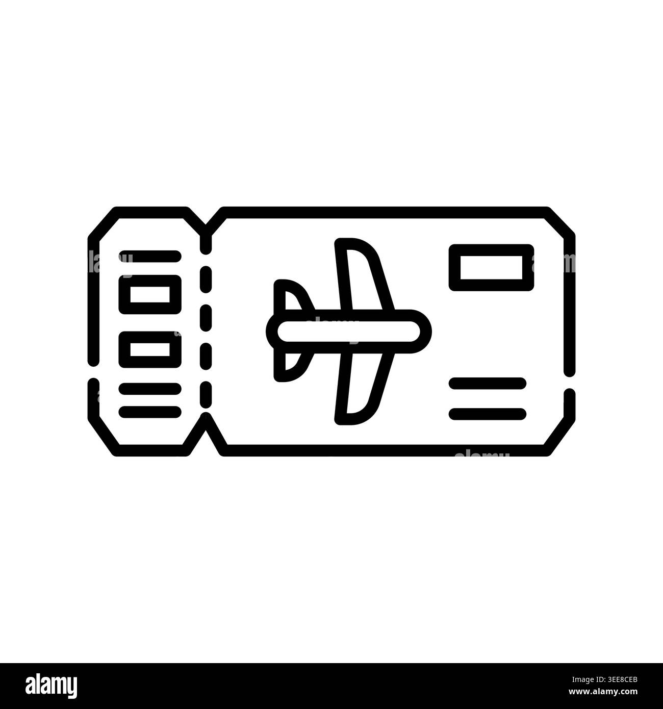 avia ticket color line icon. Vector isolated element. Editable stroke. Stock Vector