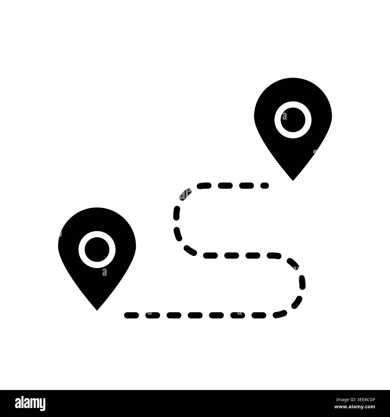 route line color line icon. Vector isolated element. Editable stroke. Stock Vector