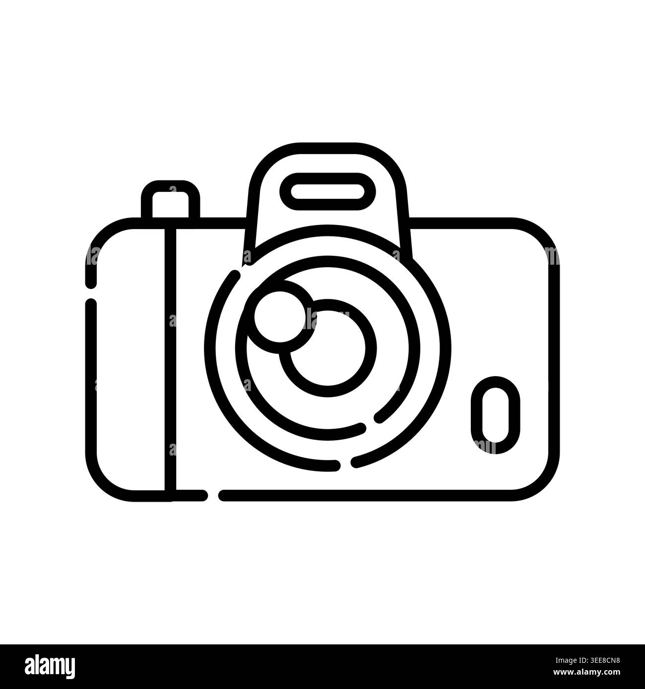 camera color line icon. Vector isolated element. Editable stroke. Stock Vector