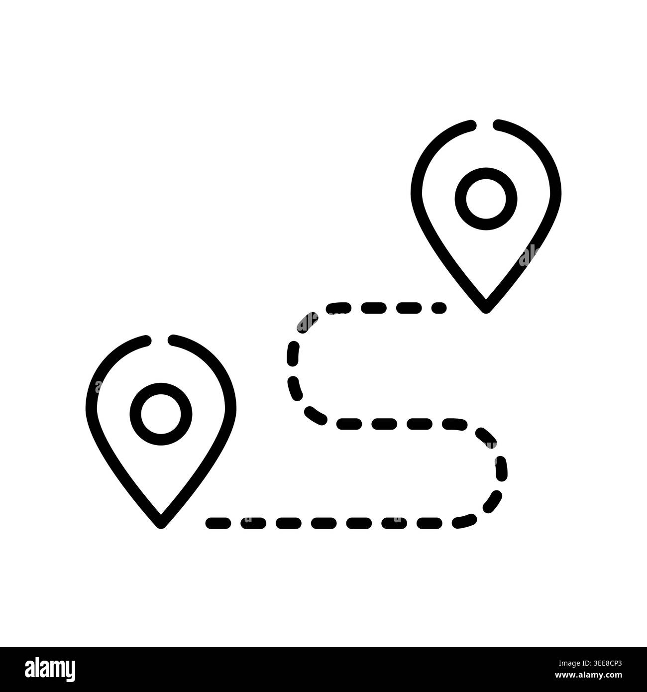 route line color line icon. Vector isolated element. Editable stroke. Stock Vector