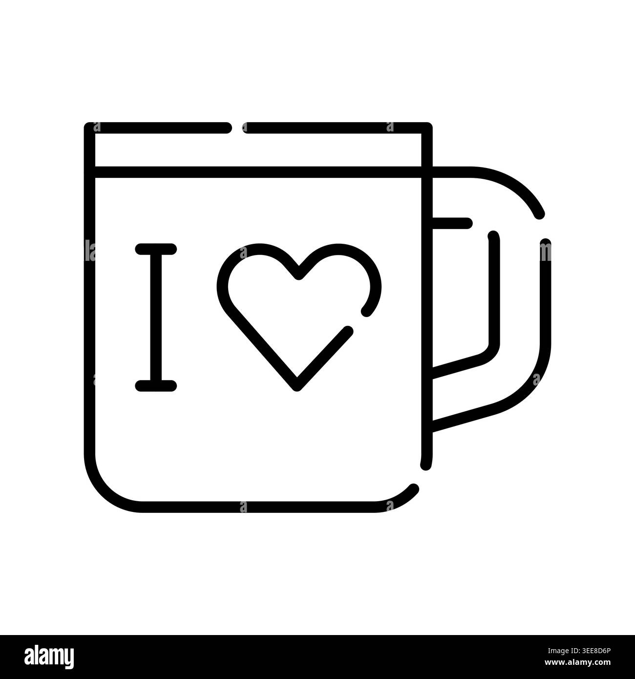 mug souvenir color line icon. Vector isolated element. Editable stroke. Stock Vector