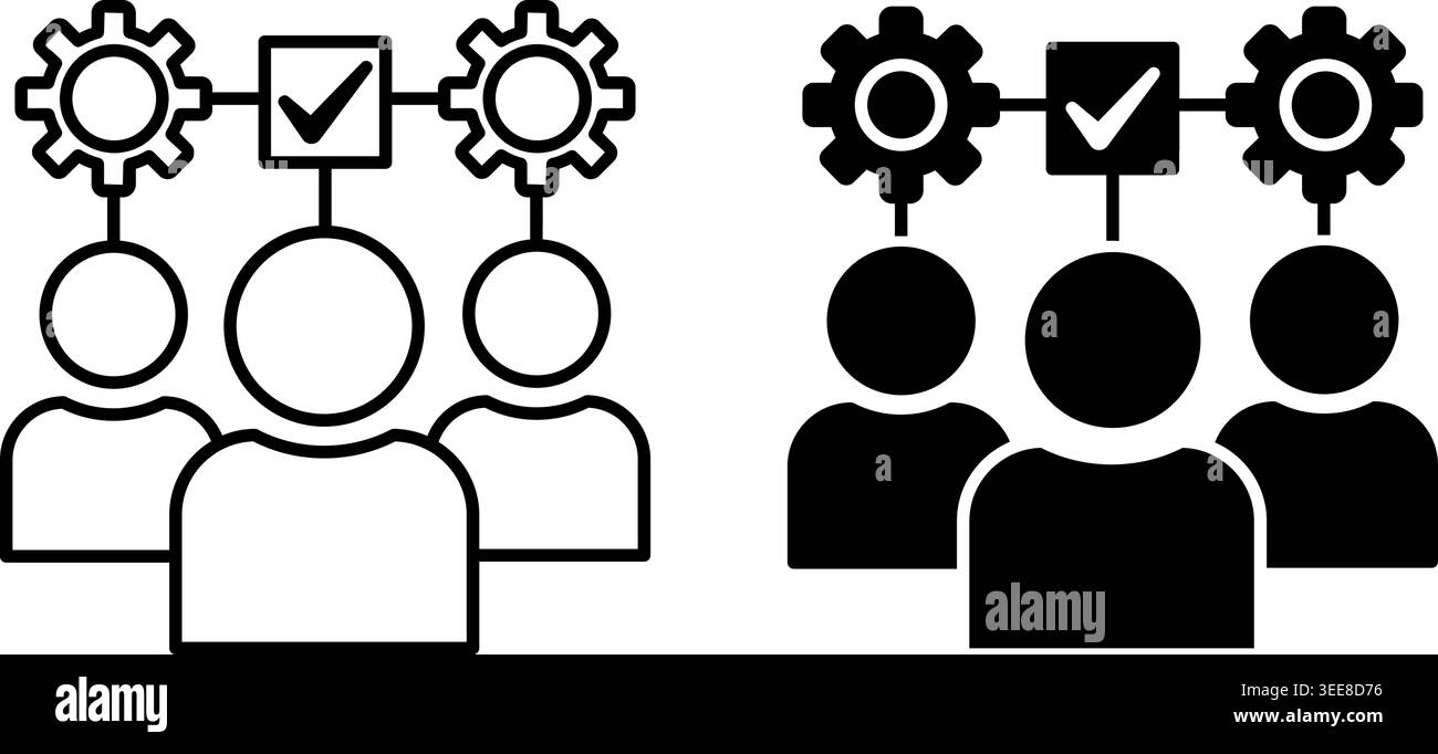 Adaptation Icons. Black And White Vector Illustration. Human Adaptation ...
