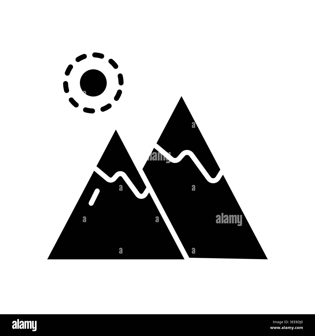mountain peaks color line icon. Vector isolated element. Editable stroke. Stock Vector
