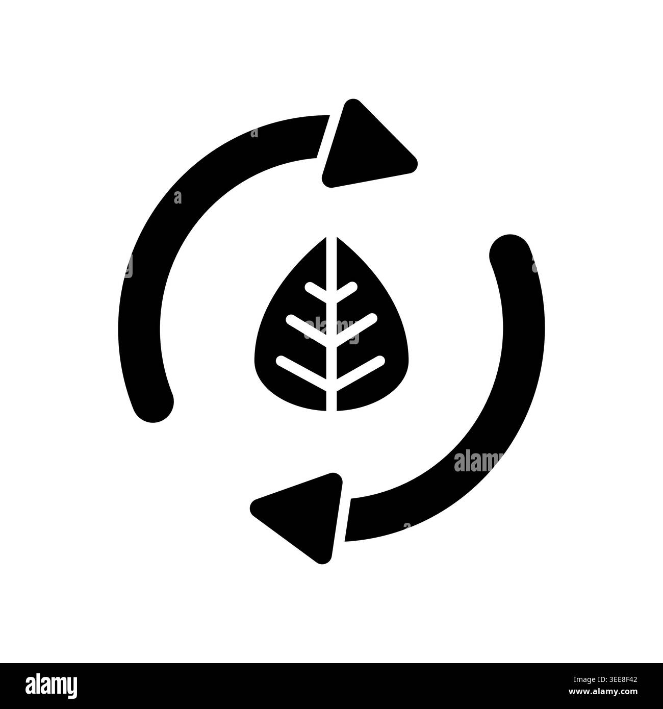zero waste black line icon. Vector isolated element. Editable stroke. Stock Vector