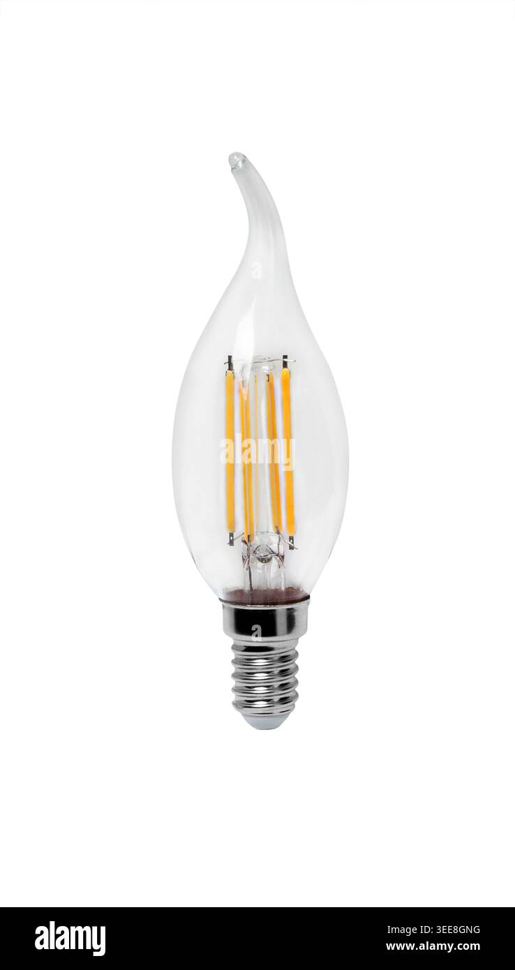 Led lamp bulb isolated on white background, close up. Stock Photo