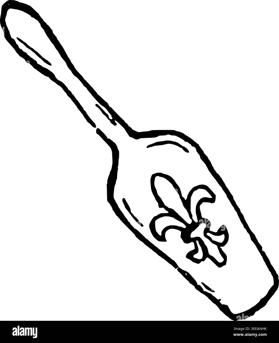 Hand Drawn Cake Server Vector Line Art Stock Vector