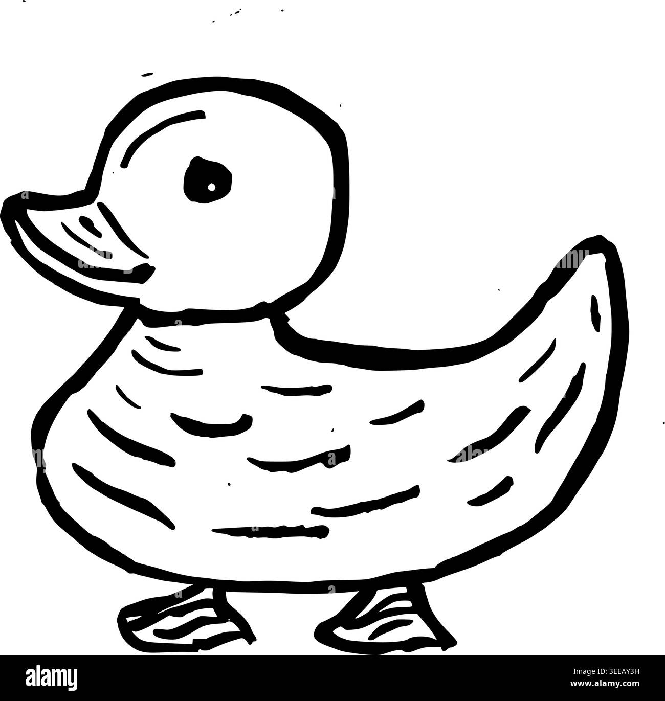 Hand Drawn Rubber Ducky Vector Drawing Stock Vector
