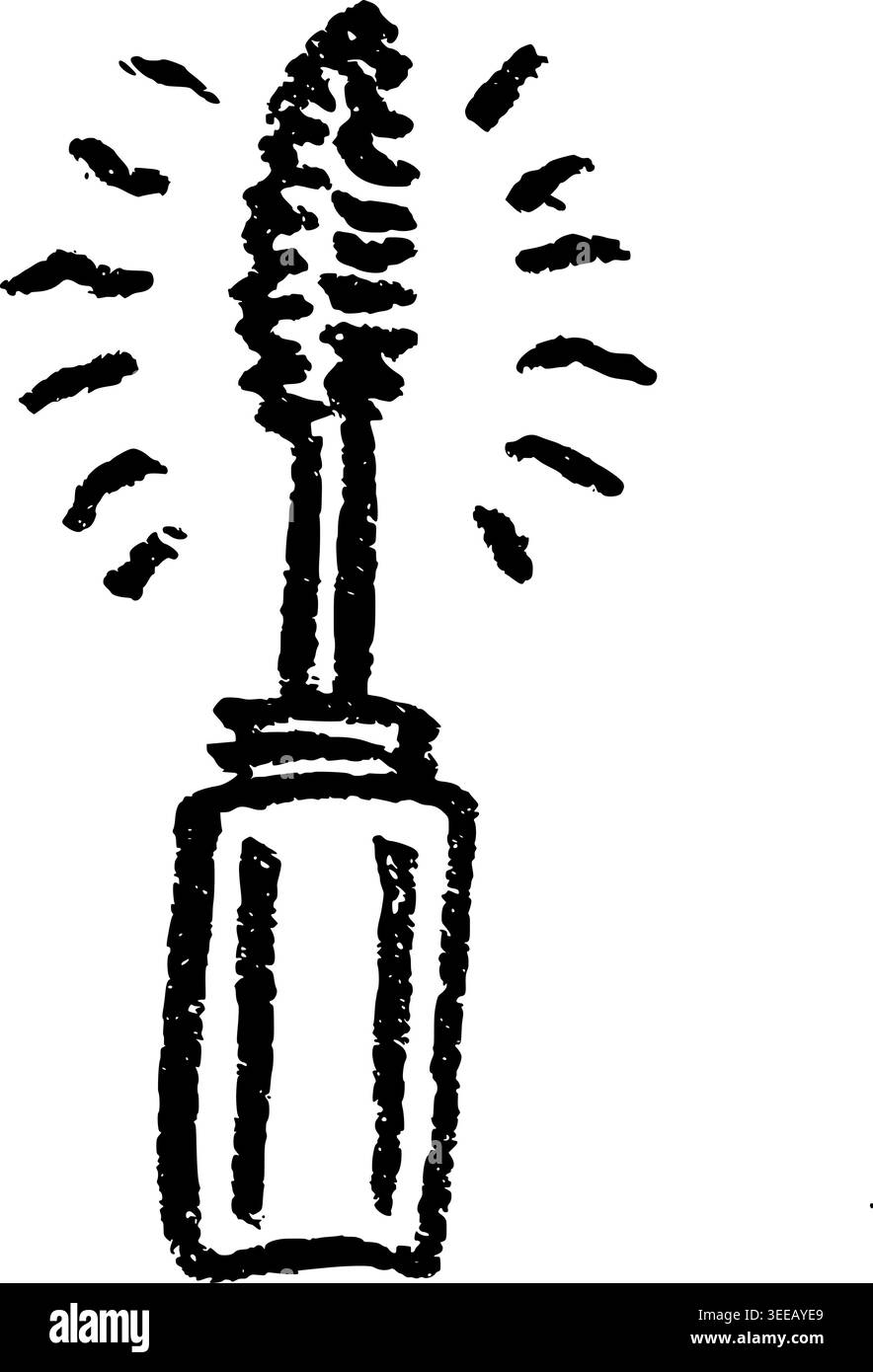 Hand Drawn Mascara Wand Vector Illustration Stock Vector