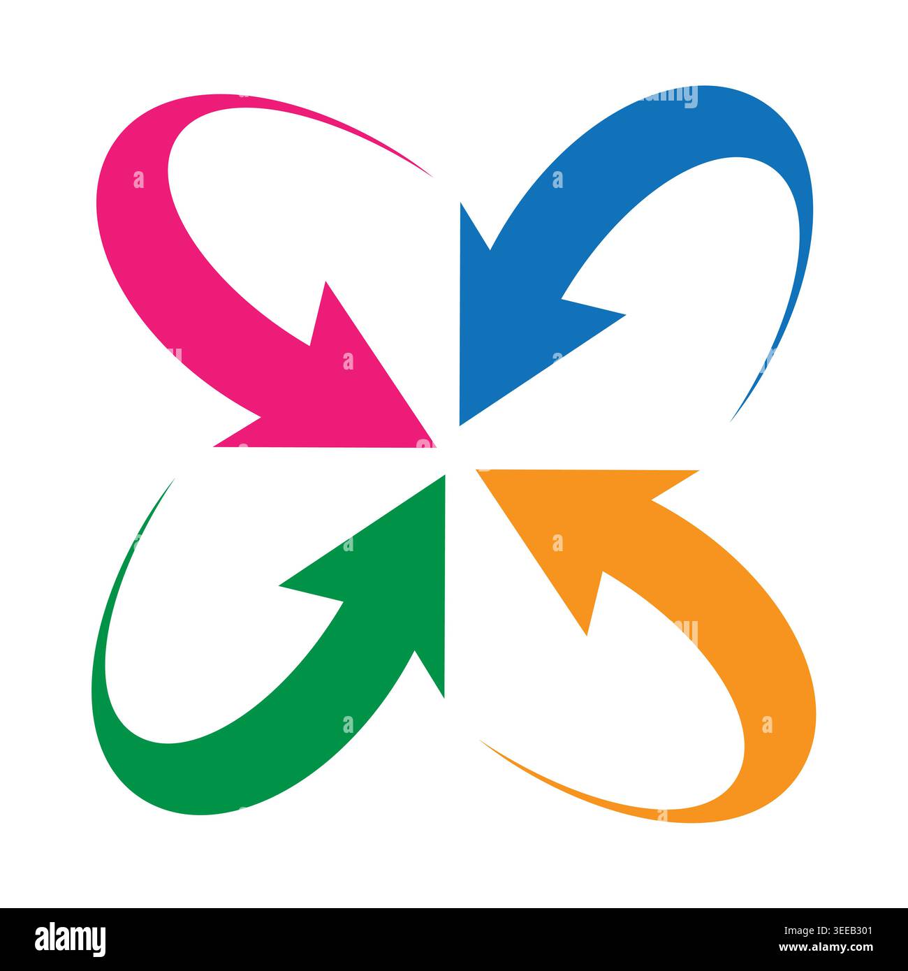 Logo design Four arrows are branding Stock Vector