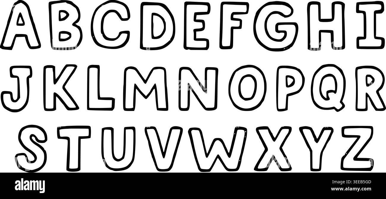Hand Drawn Alphabet Letters Vector Drawing Stock Vector Image & Art - Alamy