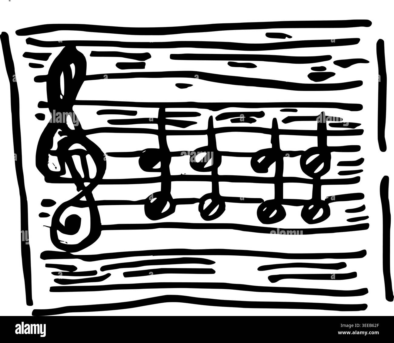 Hand Drawn Sheet Music Vector Illustration Stock Vector