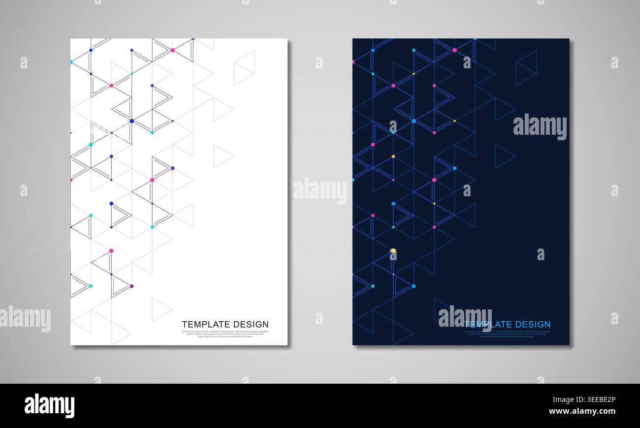 Abstract covers and brochures with geometric backgrounds of polygon shape patterns Stock Vector
