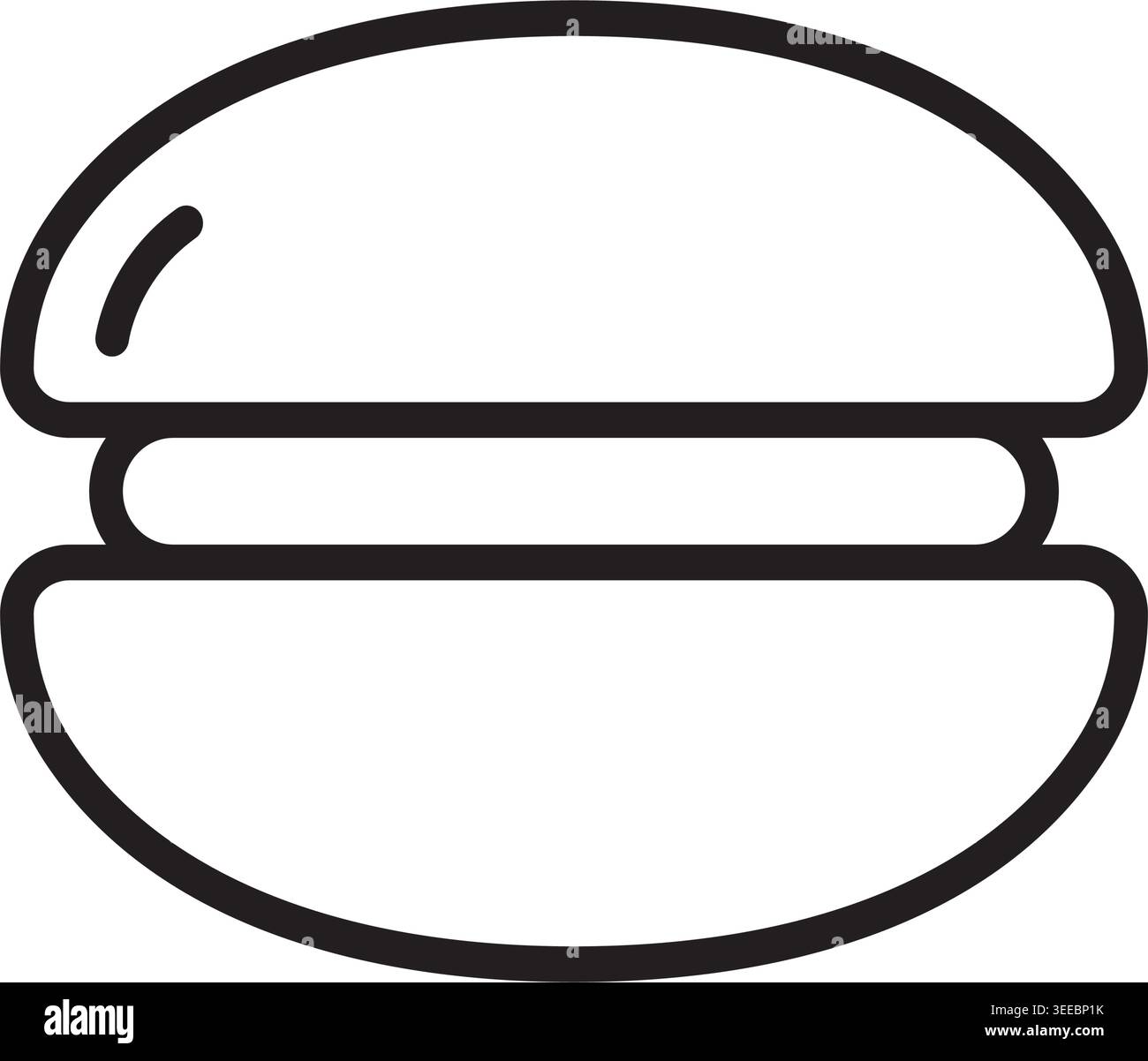 Hamburger outline style icon, fast food symbol isolated vector illustration Stock Vector