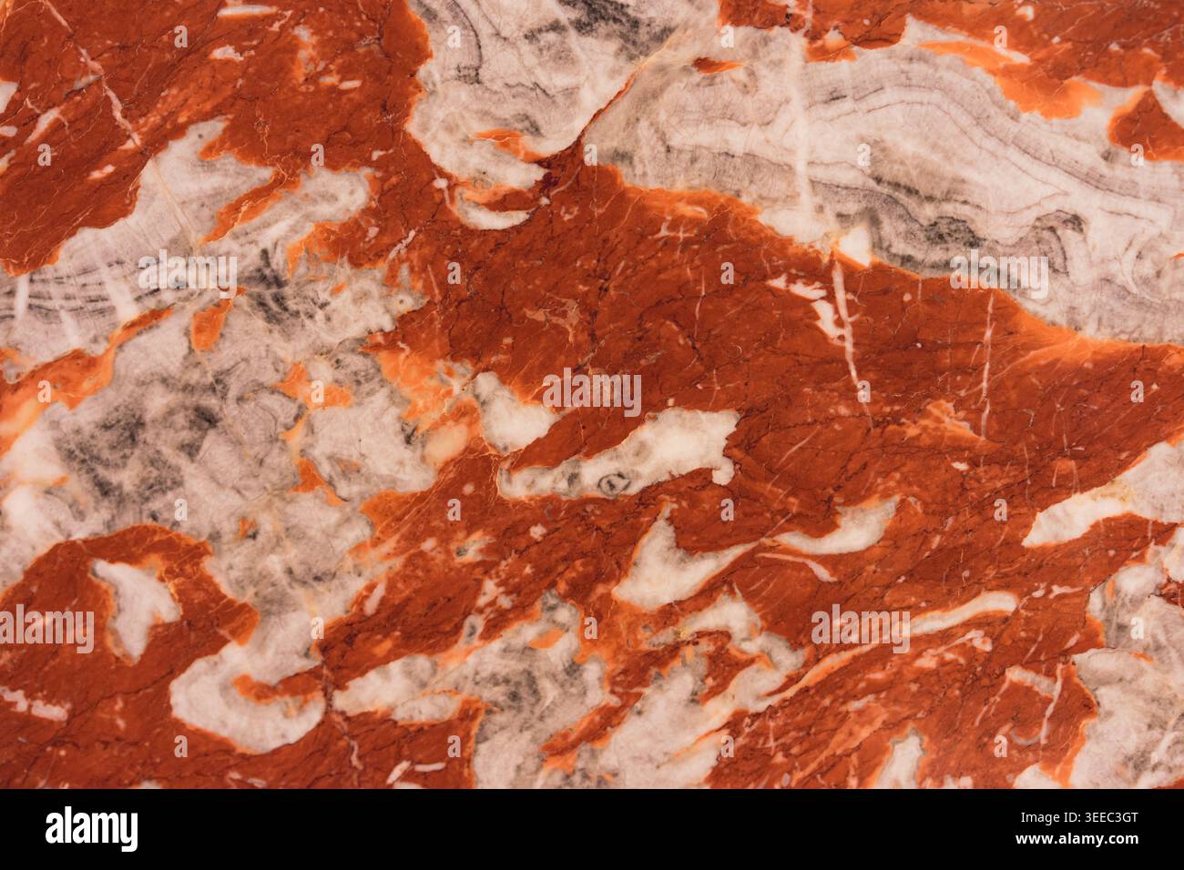 Bright Red and White Marble Close-Up Stock Photo