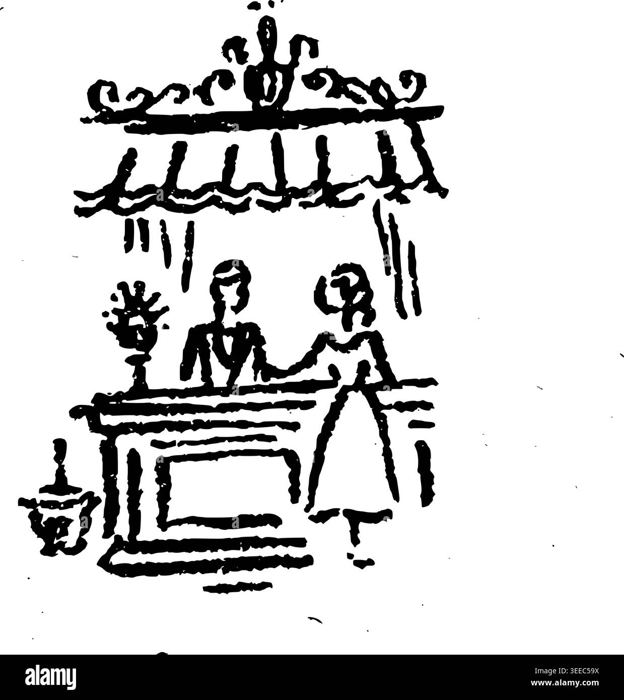 Hand Drawn Hotel Front Desk Vector Drawing Stock Vector Image & Art - Alamy