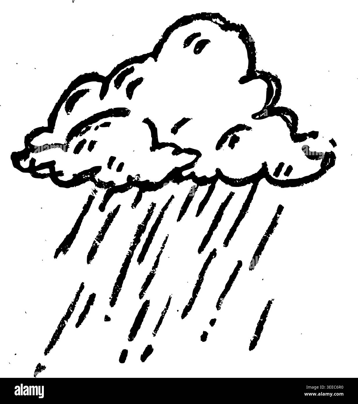Hand Drawn Rain Cloud Vector Line Art Stock Vector Image & Art - Alamy