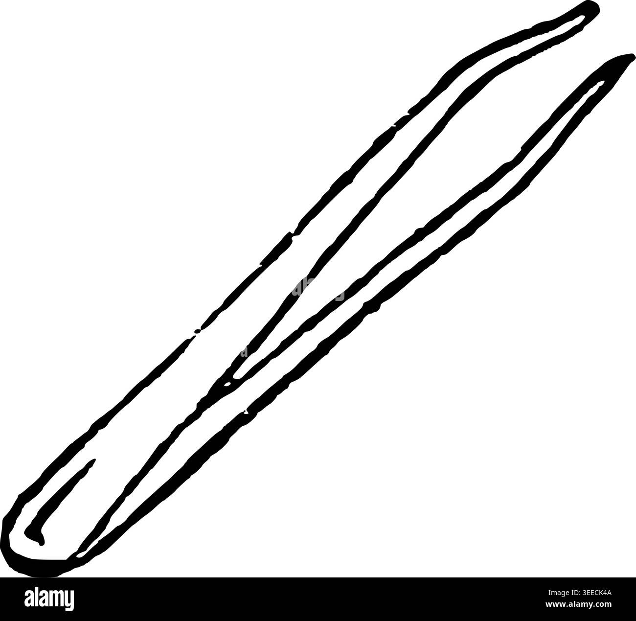 Hand Drawn Lash Tweezers Vector Drawing Stock Vector