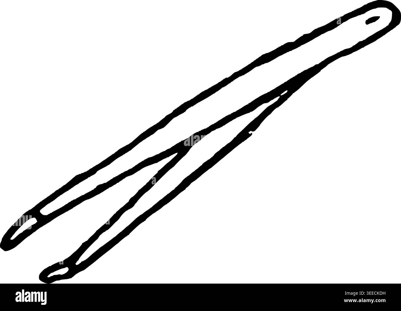 Hand Drawn Lash Tweezers Vector Illustration Stock Vector