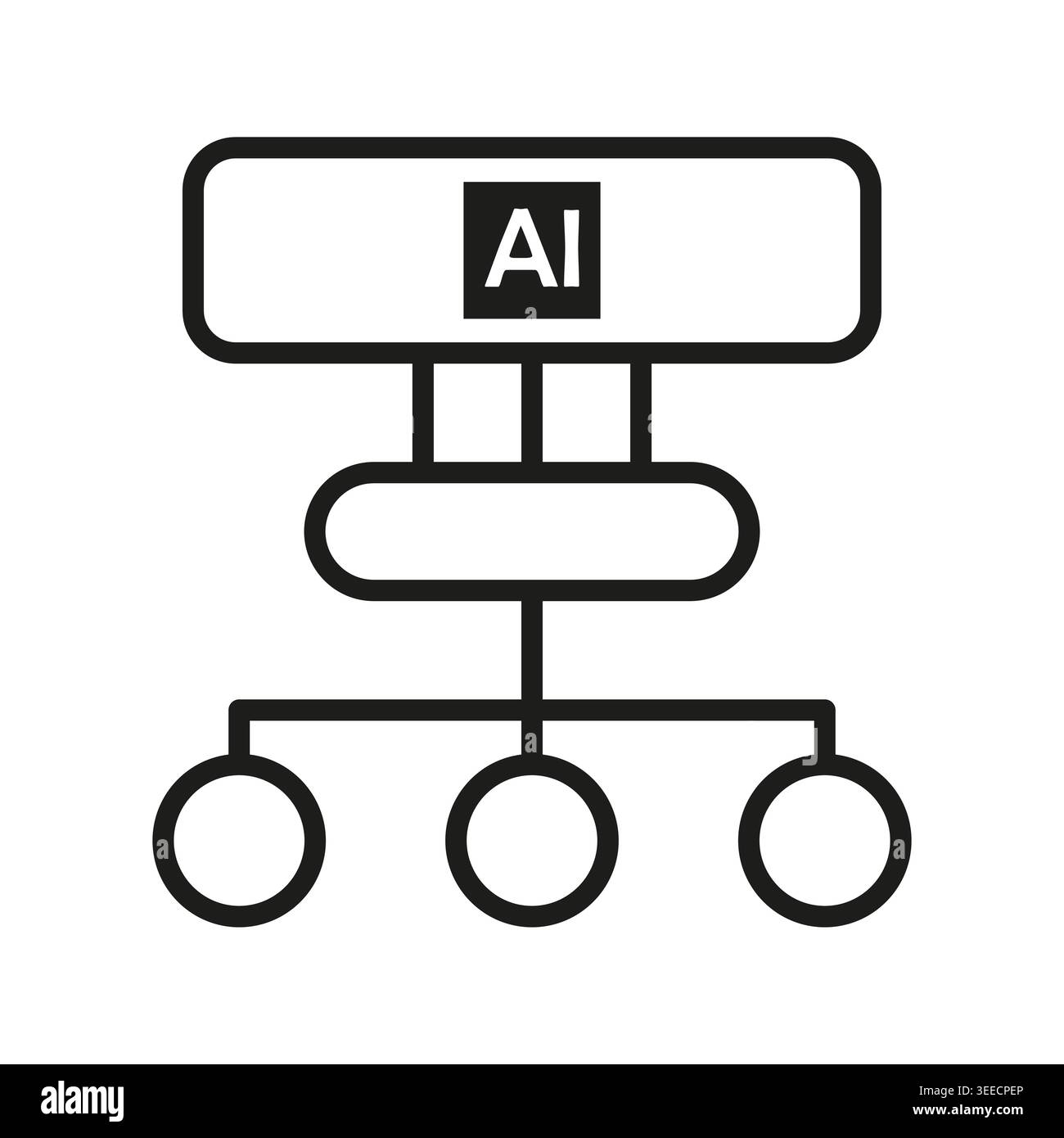 Artificial intelligence flowchart structure vector. Perfect for tech data visualization and machine learning web graphics. EPS 10. Stock Vector