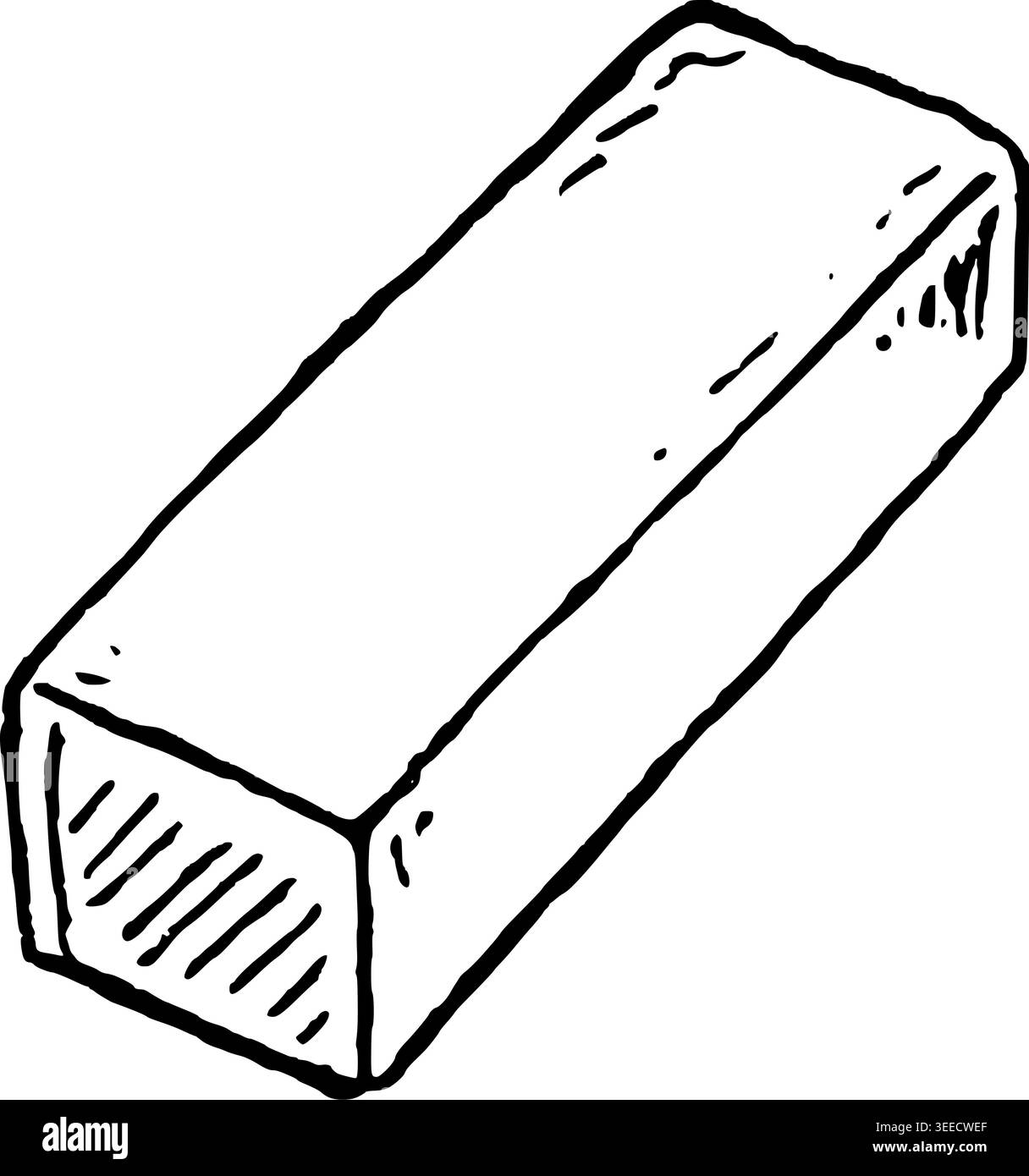 Hand Drawn Buffer Block Vector Line Art Stock Vector