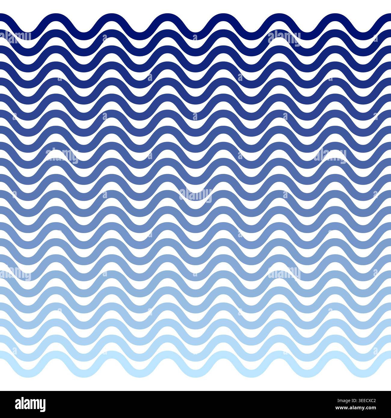 Wavy zig zag pattern. Blue white gradient background. Abstract striped Vector texture. Undulating marine wallpaper. EPS 10. Stock Vector