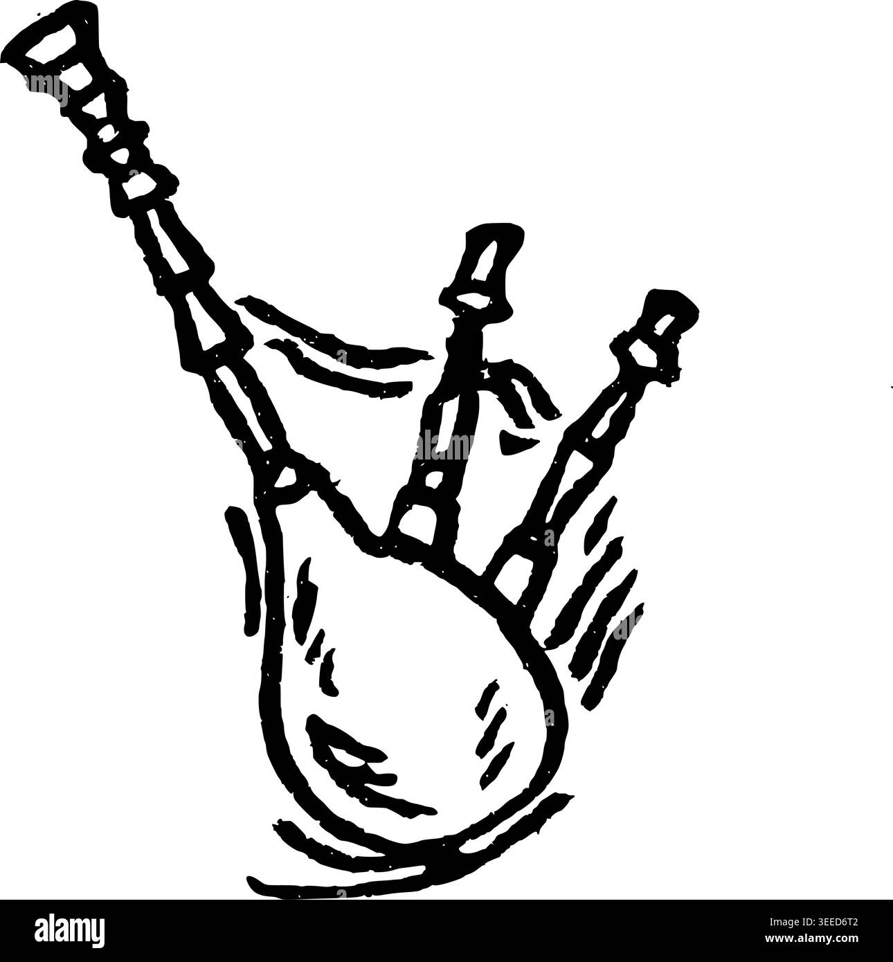 Hand Drawn Bagpipes Vector Illustration Stock Vector