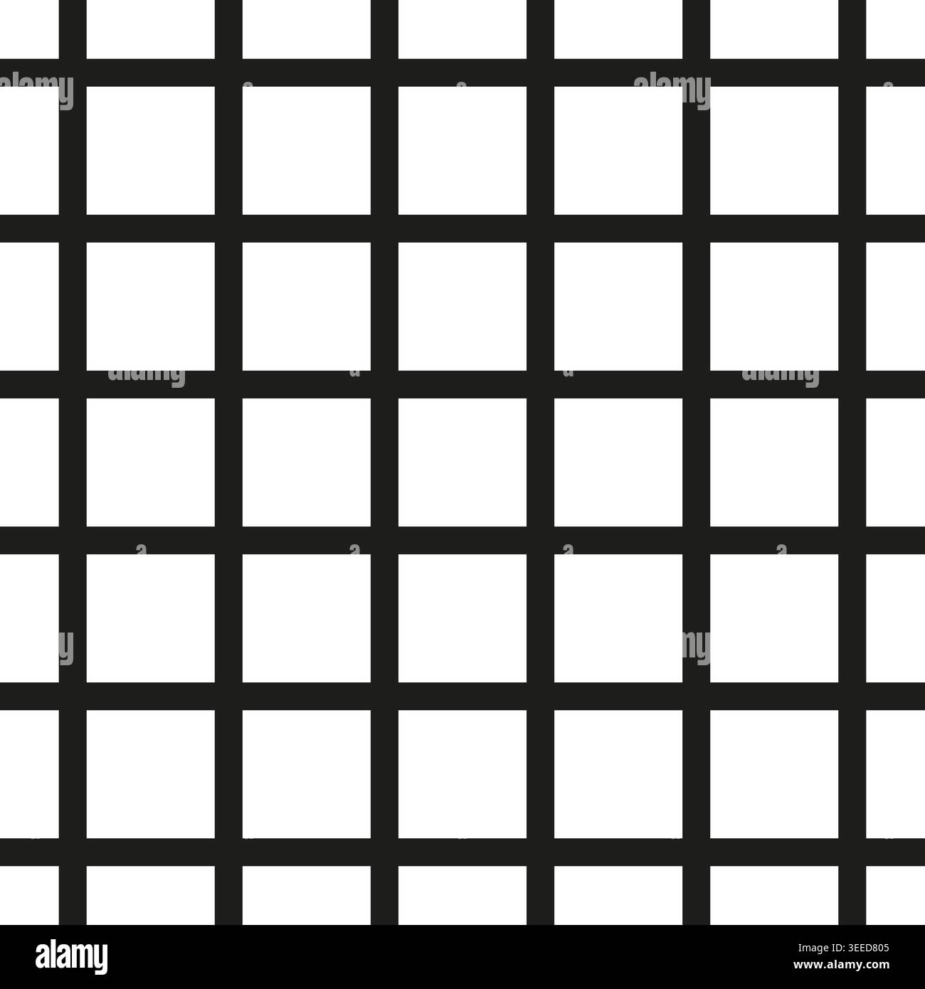 A minimalistic Vector grid pattern offering a structured layout, featuring evenly spaced black lines forming a collection of white squares. EPS 10. Stock Vector