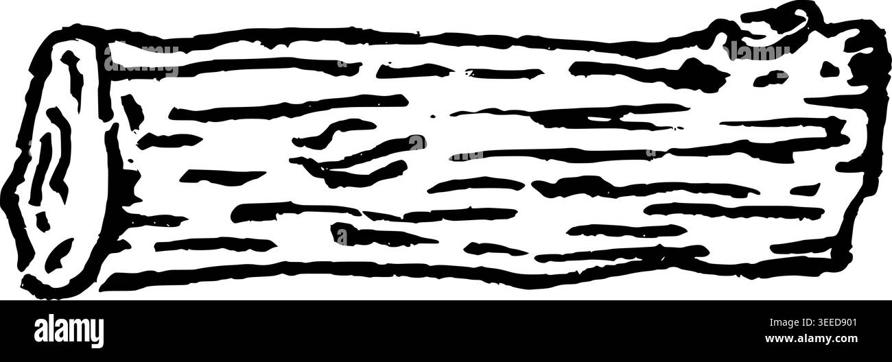 Log Vector Rustic Line Hand Drawn Wooden Log Vector Line Art Stock Vector Image & Art - Alamy