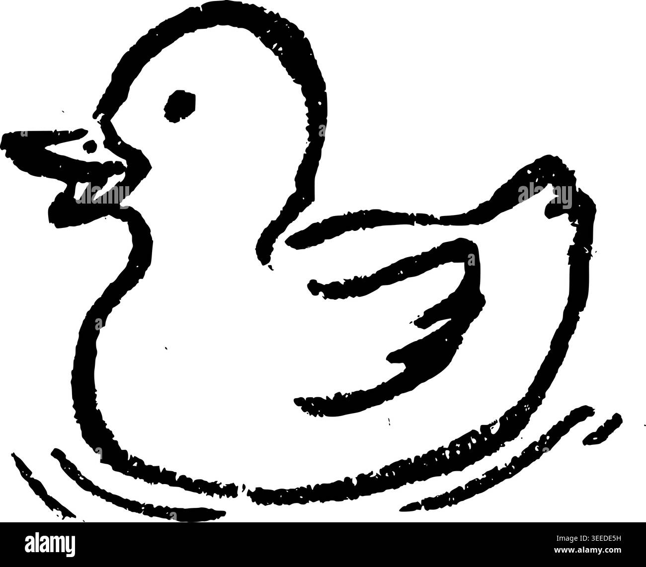 Hand Drawn Rubber Duck Vector Illustration Stock Vector