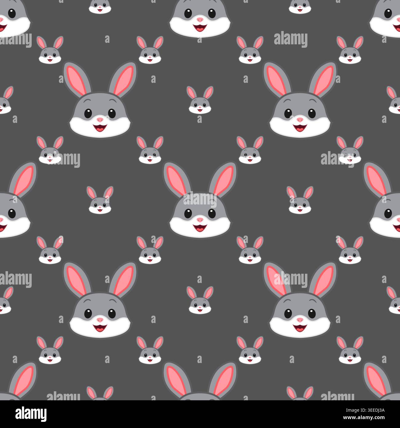 Vector seamless pattern of a hare on a background Stock Vector