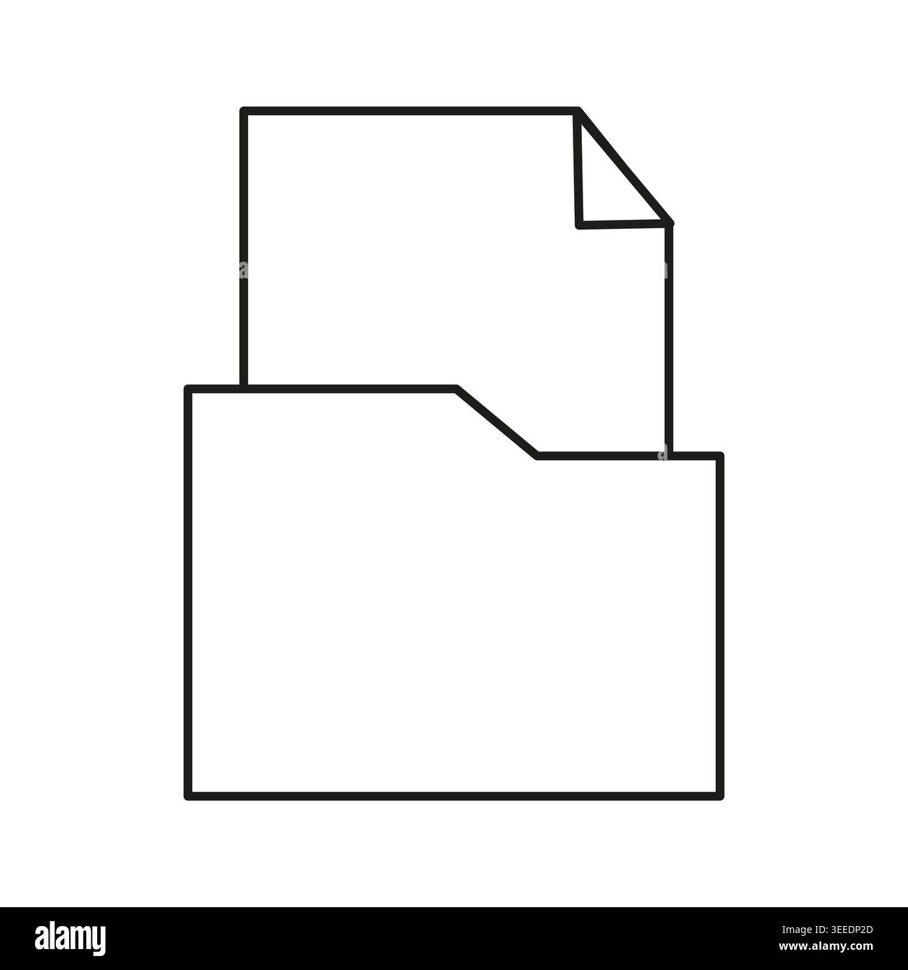File and folder icon representing document organization storage Vector. Perfect for data management web applications and office software interfaces. E Stock Vector