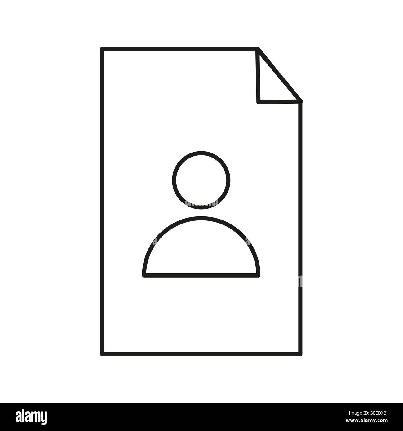 Professional user profile document icon vector. Great for human resources portals and modern mobile application interfaces. Stock Vector