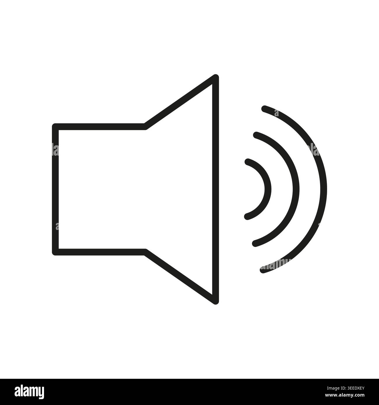 Speaker volume control line art icon vector. This element is perfect for user interface design and mobile app development. Stock Vector